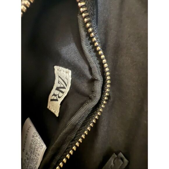 Zara Women's Quilted Studded Flap Belt Bag Crossbody Black OS NWOT - Picture 3 of 5